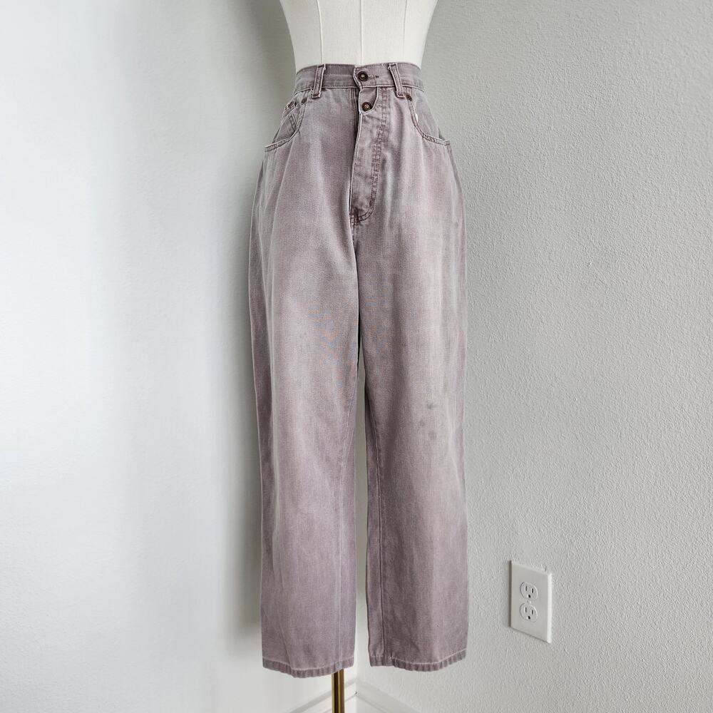 Vintage 80s Gray Tapered High Waisted Carpenter Painter Pants PS Gitano Size 6